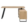 Bureau NAYARO - 150 cmx120 cmx75 cm - Zwart Natuurlijk licht Hout paneel