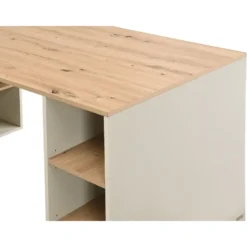 Bureau ROMIARA - 174 cmx120 cmx76 cm - Beige Natuurlijk licht Hout paneel