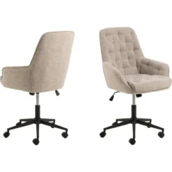 Bureaustoel Beige Stof - Zithoogte 57cm - Alleri