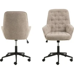 Bureaustoel Beige Stof - Zithoogte 57cm - Alleri