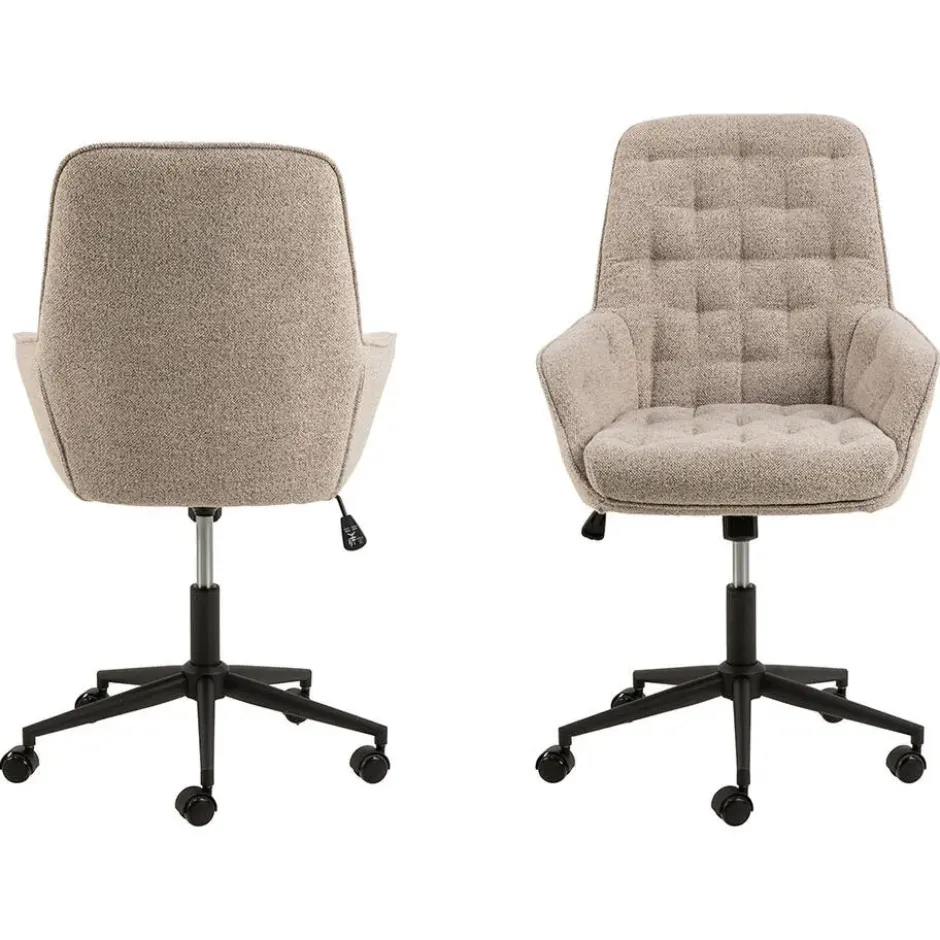 Bureaustoel Beige Stof - Zithoogte 57cm - Alleri