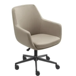 Bureaustoel/Eetkamerstoel Volos - Taupe - PU-leer