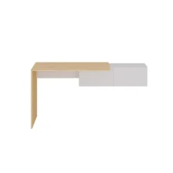 Bureautafel MOLAWA - 150 cmx55 cmx74.5 cm - Natuurlijk licht Wit Hout paneel