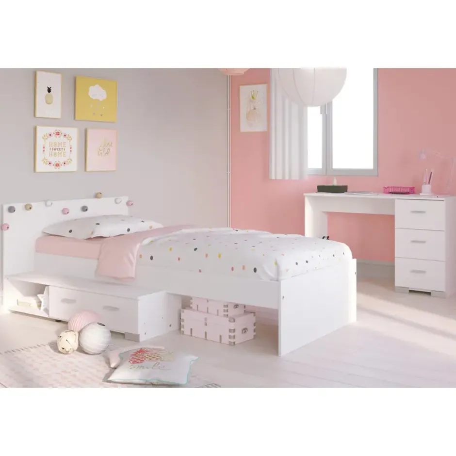 Bureau Timo - wit - 75,5x120x50 cm
