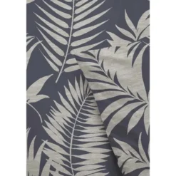 Byrklund - Dekbedovertrek Pretty Palm - 240x220 cm - Grijs / Blauw