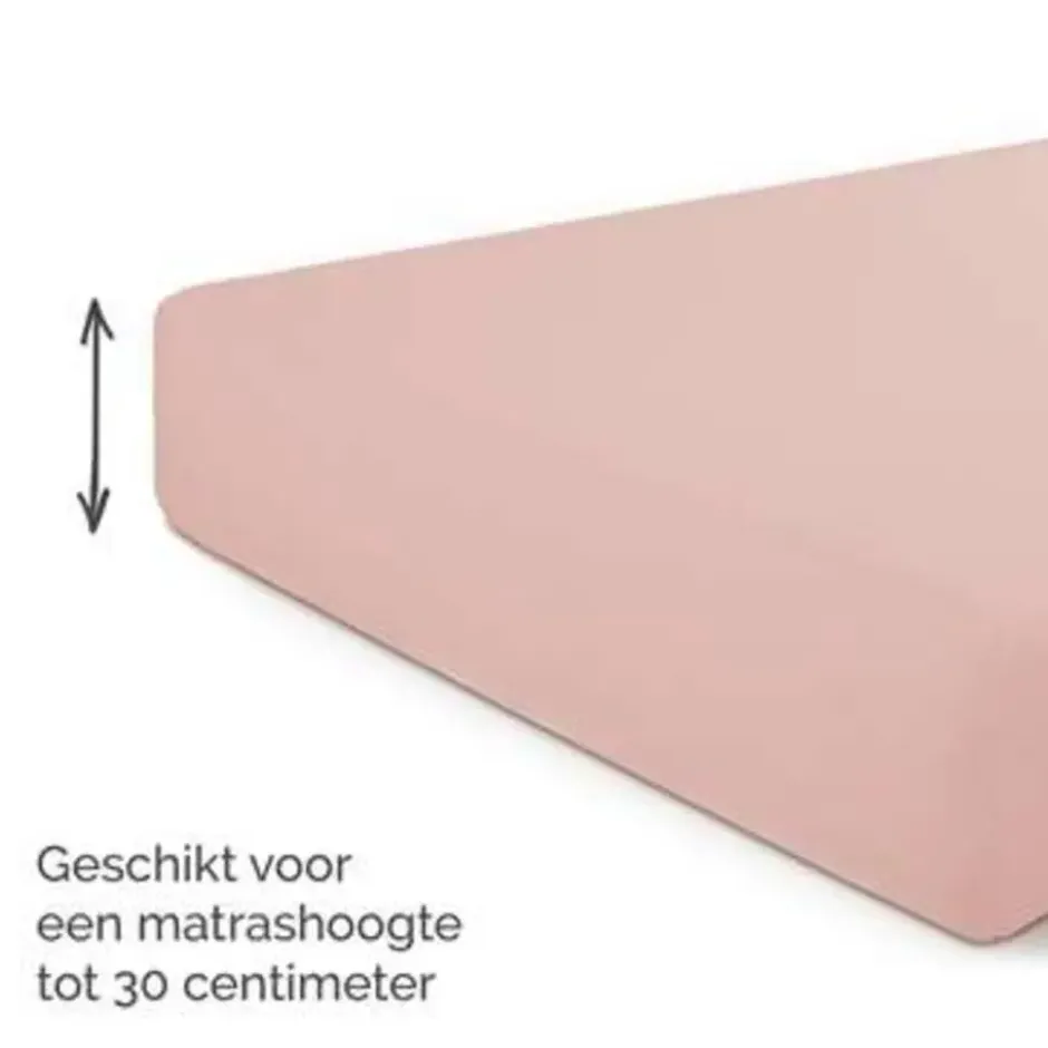 Byrklund - Hoeslaken Jersey - 80x200 cm - Oud Roze
