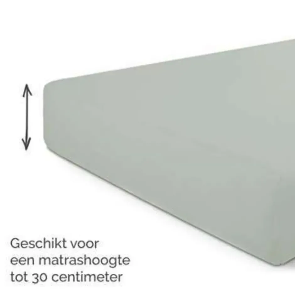 Byrklund - Hoeslaken Jersey - 80x200 cm - Grijsgroen