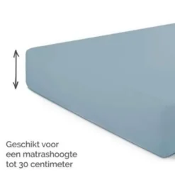 Byrklund - Hoeslaken Katoen - 80x200 cm - Blauw