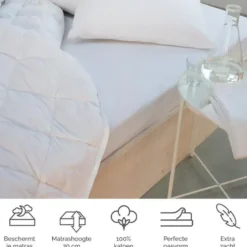 Byrklund - Molton Bed Basics Multifit - 180x220 cm - Wit