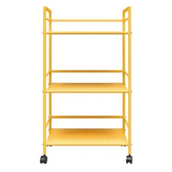 Cache - Metalen rolwagen geel