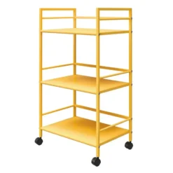 Cache - Metalen rolwagen geel