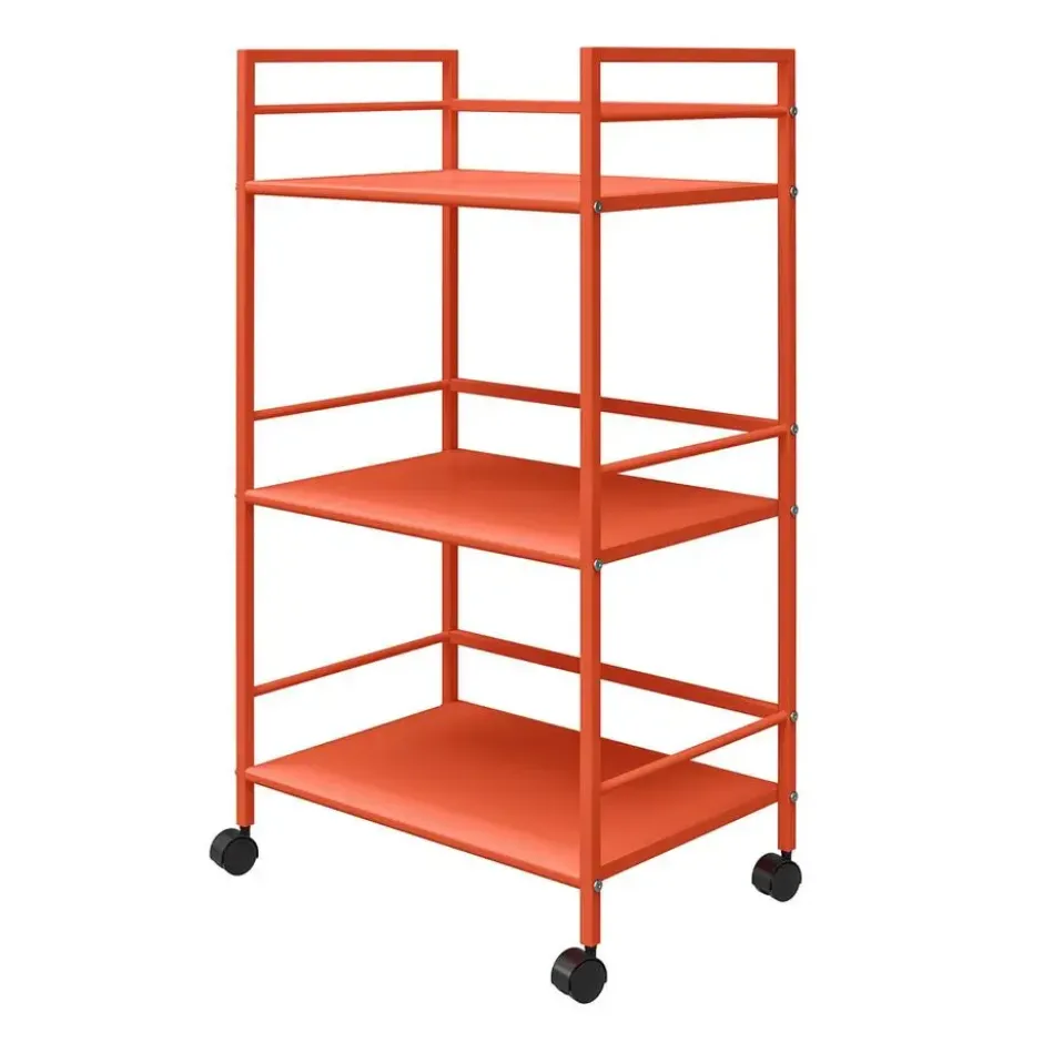 Cache - Metalen rolwagen oranje