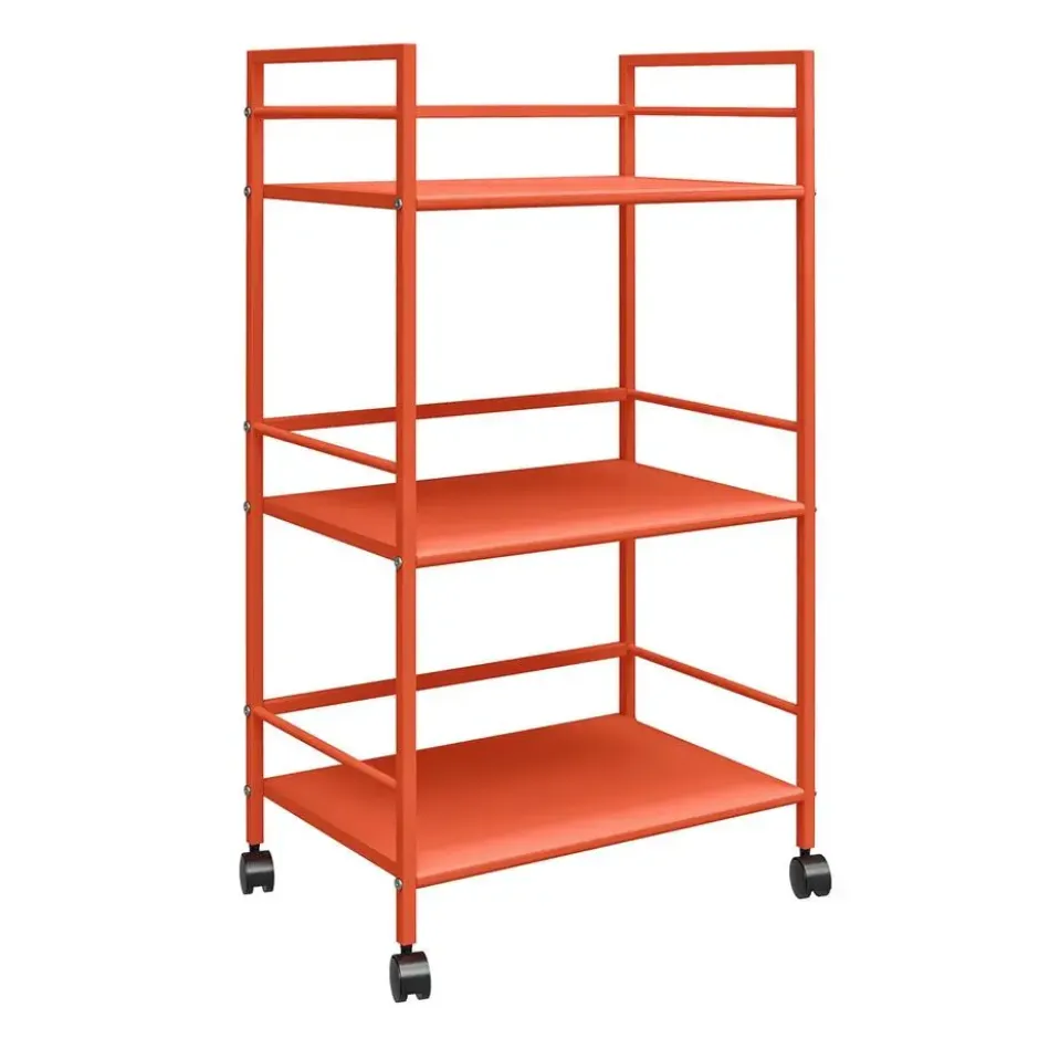 Cache - Metalen rolwagen oranje