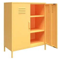 Cache - Wandkast met 2 gele metalen deuren