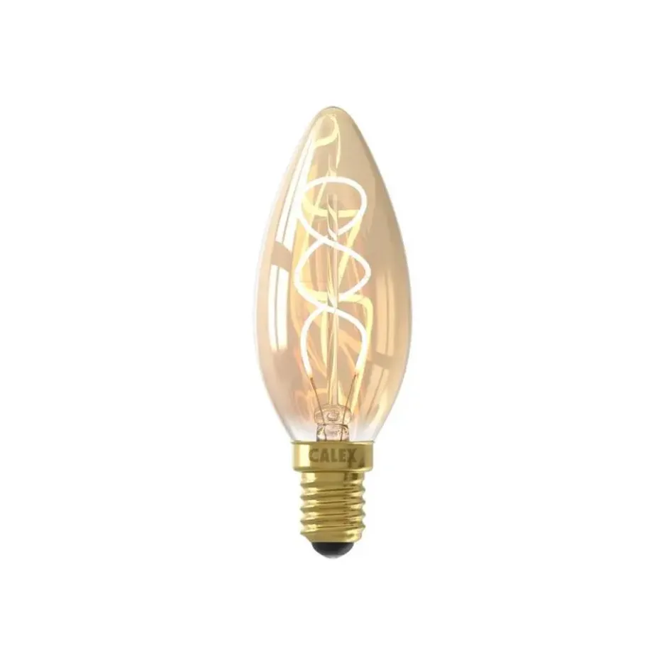 Calex LED kaarslamp - goudkleur - E14 - 2,5W - 136LM - dimbaar
