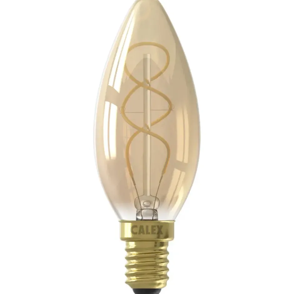 Calex LED kaarslamp - goudkleur - E14 - 2,5W - 136LM - dimbaar
