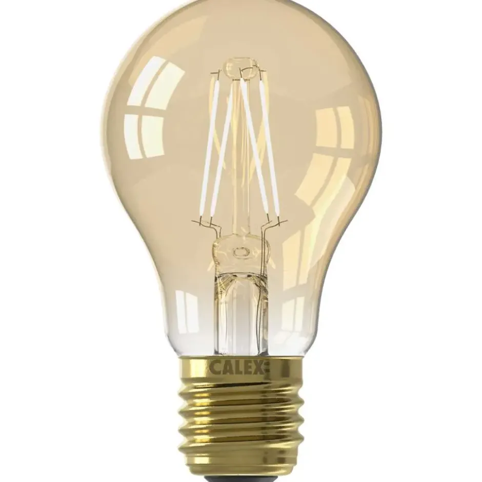 Calex LED standaardlamp - goudkleur - E27 - 4,5W - 470LM - dimbaar