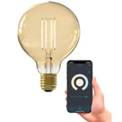 Calex Smart LED - globelamp - goudkleur - G95 - E27 - 7W - 806LM - dimbaar