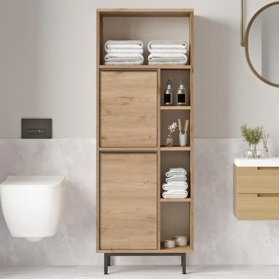 Calicosy - Badkamerkast met 2 deuren - 35,5x60x161,6 cm