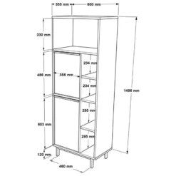 Calicosy - Badkamerkast met 2 deuren - 35,5x60x161,6 cm