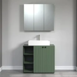 CALICOSY - Badkamerkast met spiegel PUREBLISS - 20x90x80 cm