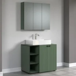 CALICOSY - Badkamerkast met spiegel PUREBLISS - 20x90x80 cm