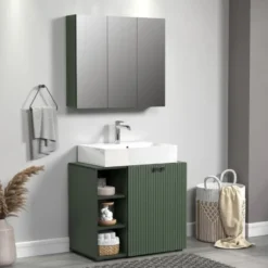 CALICOSY - Badkamerkast met spiegel PUREBLISS - 20x90x80 cm