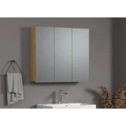 CALICOSY - Badkamerkast met spiegel PUREBLISS - 20x90x80 cm