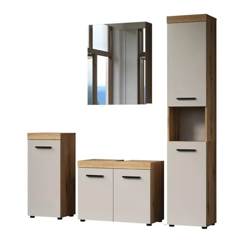 Calicosy - Badkamermeubelset ELLIE - beige 164x34x184 cm