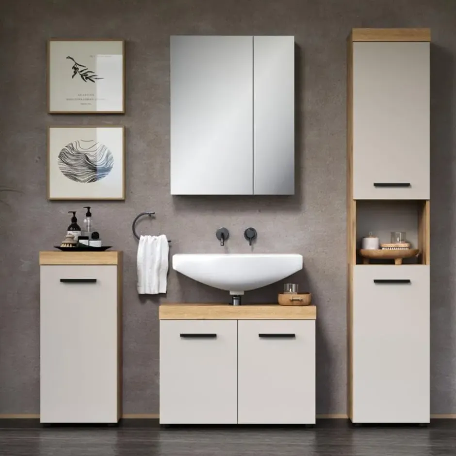 Calicosy - Badkamermeubelset ELLIE - beige 164x34x184 cm