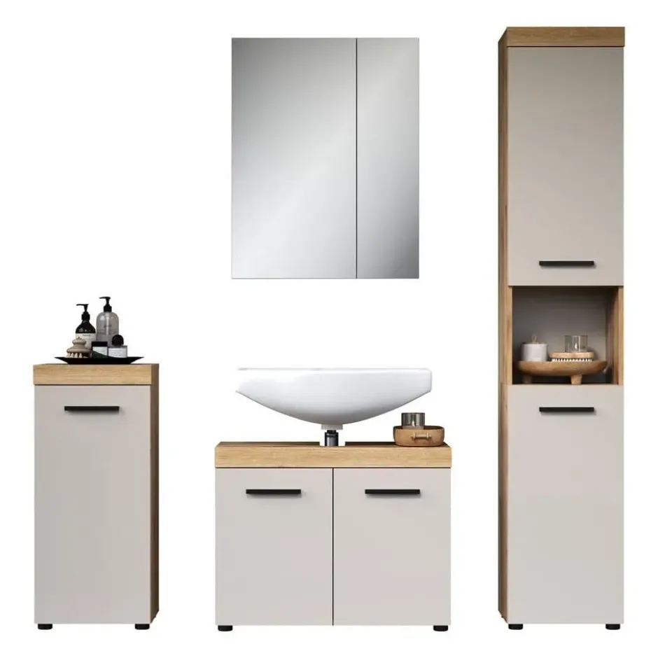 Calicosy - Badkamermeubelset ELLIE - beige 164x34x184 cm