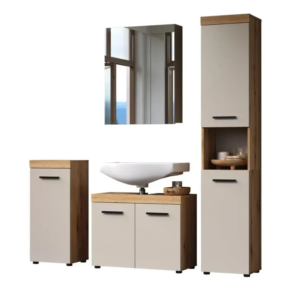 Calicosy - Badkamermeubelset ELLIE - beige 164x34x184 cm