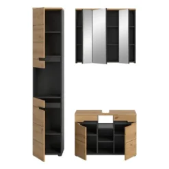 Calicosy - Badkamermeubelset ENO - Licht hout 133x34x193 cm