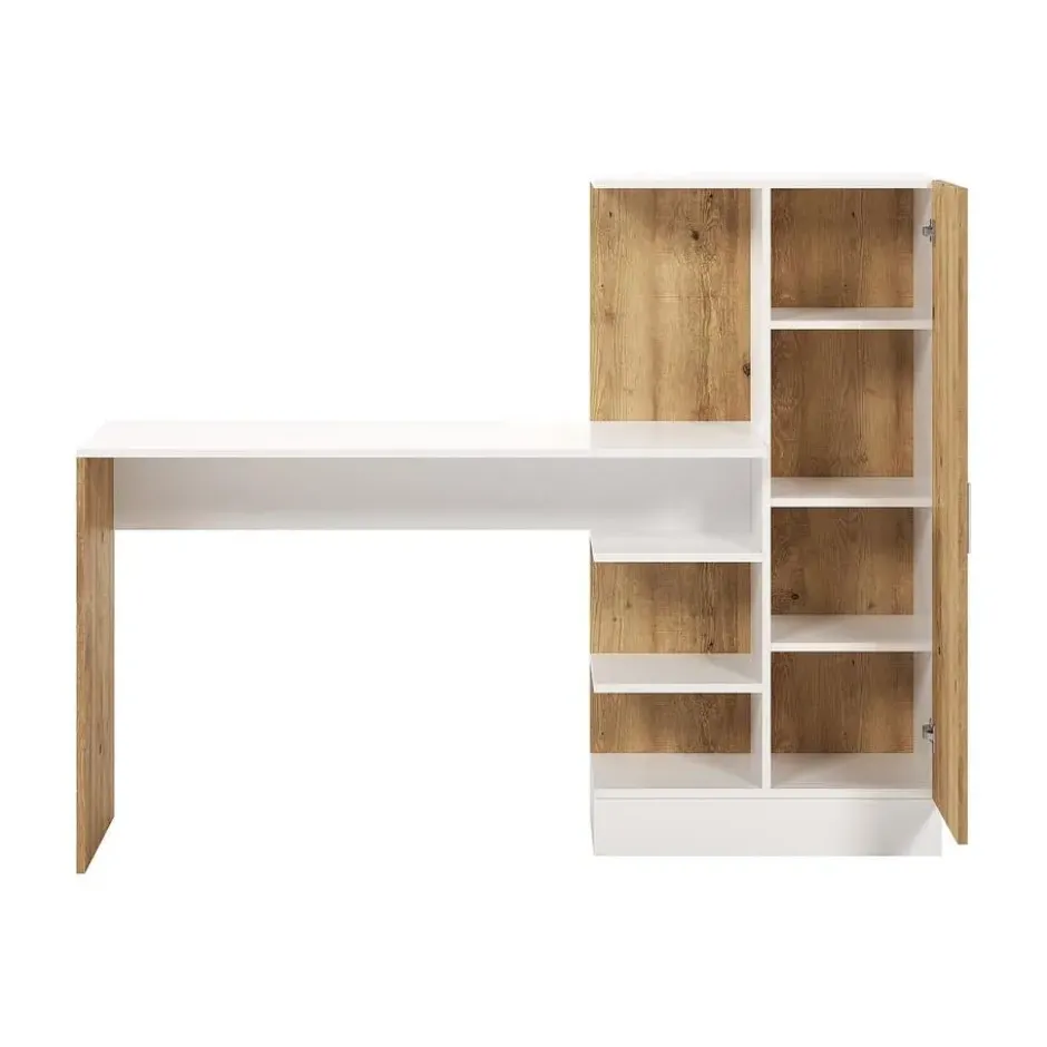 CALICOSY - Bureau met opbergplanken en 1 kast - 40x152,3x120 cm