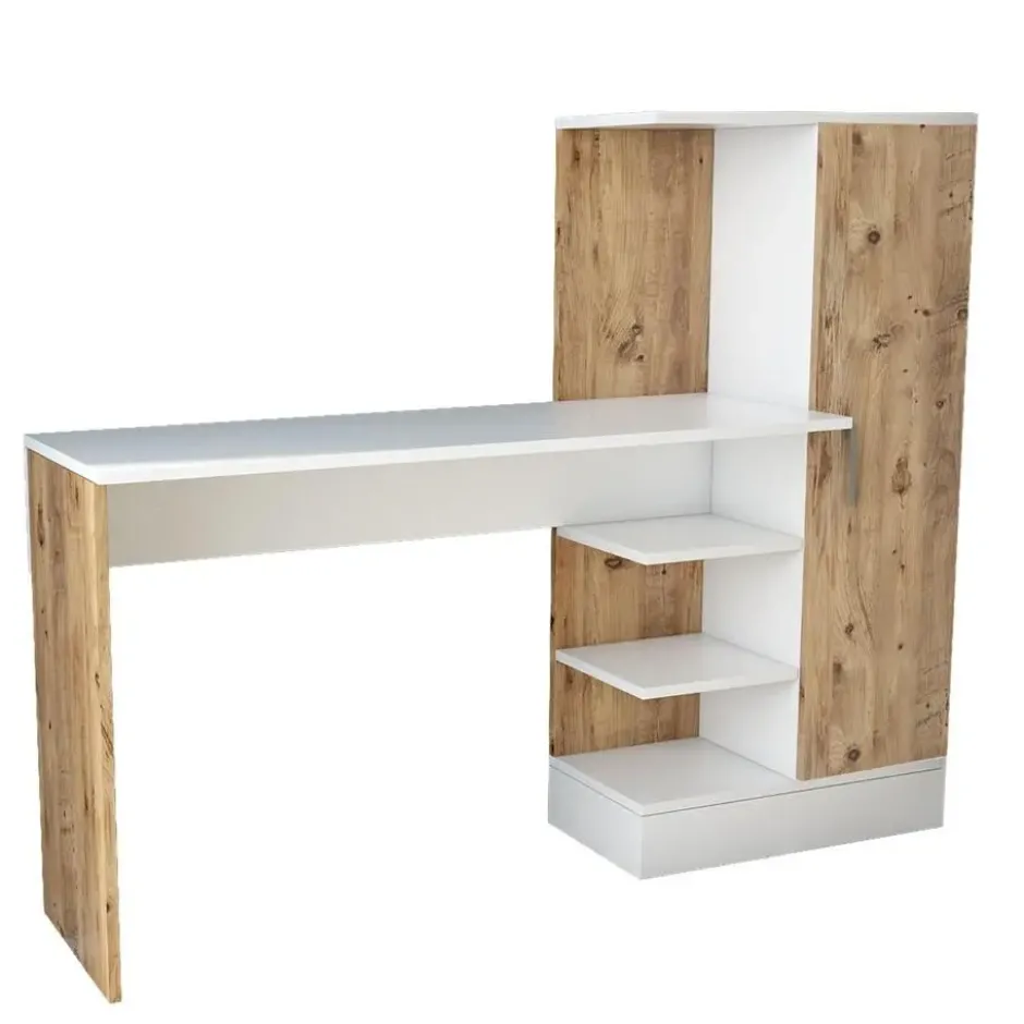 CALICOSY - Bureau met opbergplanken en 1 kast - 40x152,3x120 cm