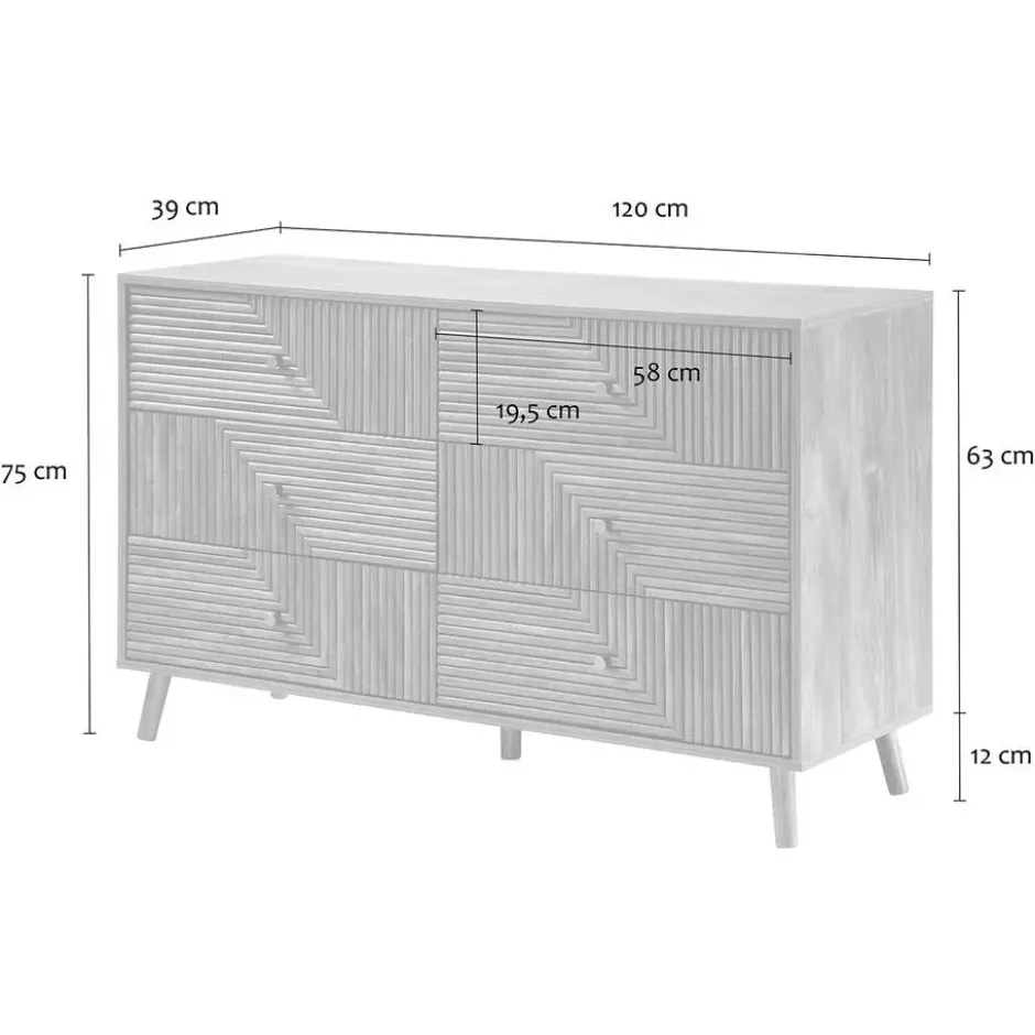 Calicosy - Commode EDEN - Licht hout 120x39x75 cm