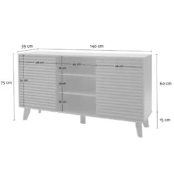 CALICOSY - Dressoir ANNA - 75x140x39 cm