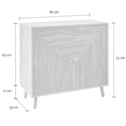 Calicosy - EDEN Dressoir 2 deuren - Licht hout - 75x80x39 cm
