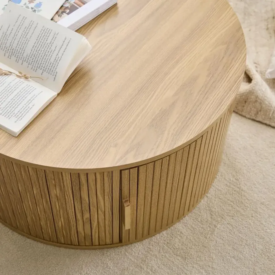 Calicosy - ERNEST Salontafel - Licht hout - 75x75x35,5 cm