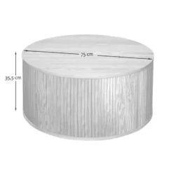 Calicosy - ERNEST Salontafel - Licht hout - 75x75x35,5 cm