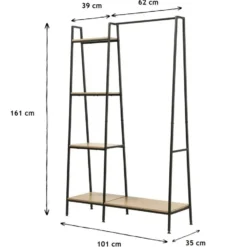 Calicosy - Garderobekast 1 lage plank LEXIE - 35x101x160 cm