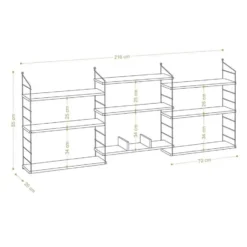Calicosy - Hangende wandplank 9 planken Laba - 20x216x85 cm