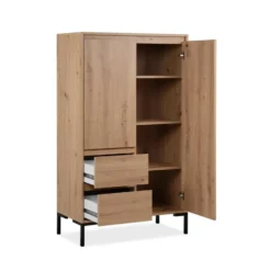 Calicosy - Hoge Buffetkast 2 Deuren Plock - 40x81x139 cm