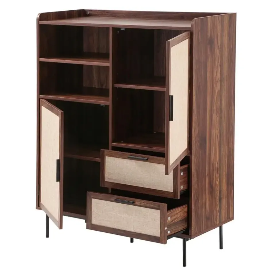 Calicosy - Hoge kast JETSON - Donker hout 100x39,5x120 cm