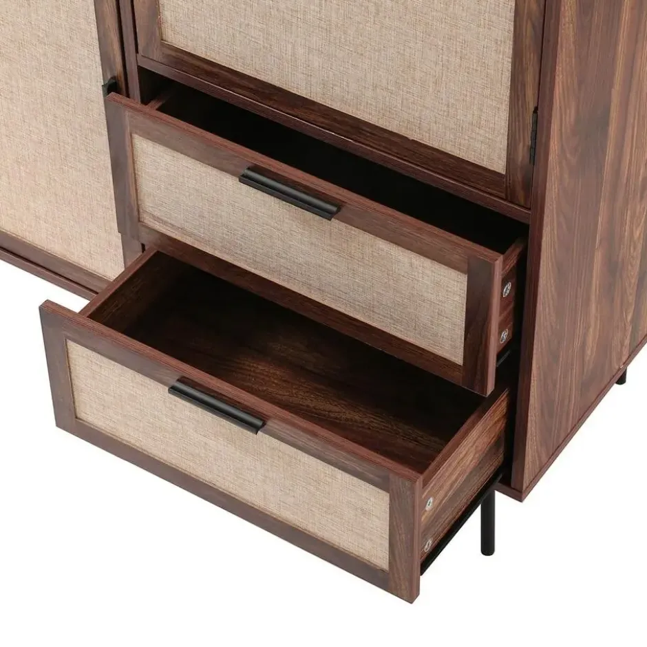 Calicosy - Hoge kast JETSON - Donker hout 100x39,5x120 cm