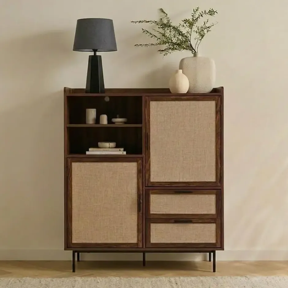 Calicosy - Hoge kast JETSON - Donker hout 100x39,5x120 cm