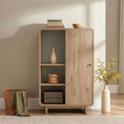 Calicosy - Hoog buffet CELENA - Donker hout 70x34x110 cm
