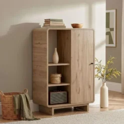 Calicosy - Hoog buffet CELENA - Donker hout 70x34x110 cm