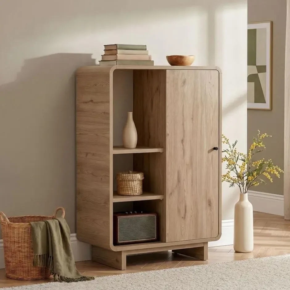 Calicosy - Hoog buffet CELENA - Donker hout 70x34x110 cm