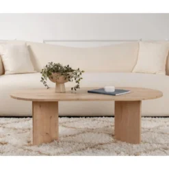 Calicosy - IRIS Ovale salontafel L119 cm - Eiken - 60x119x39,8 cm